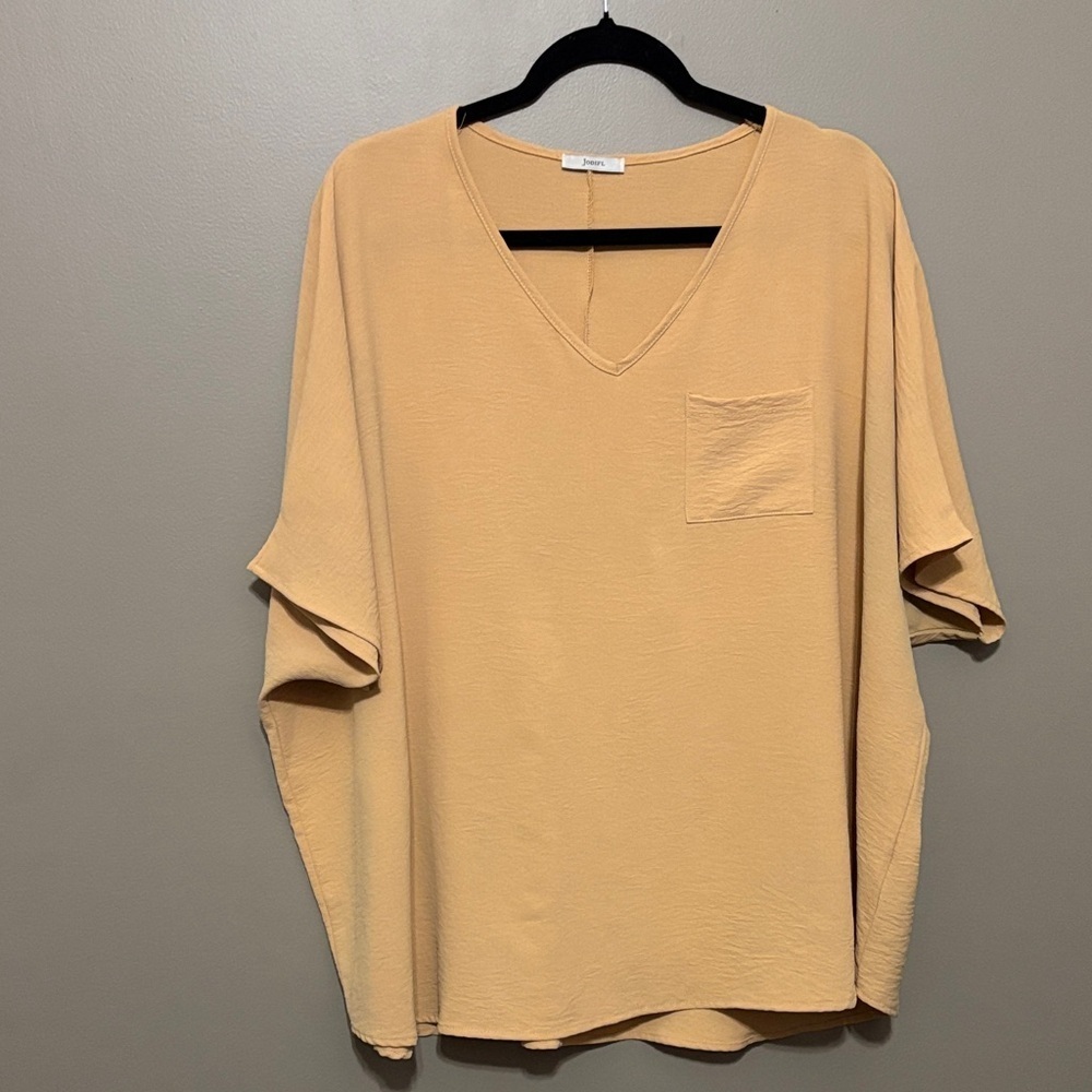 JODIFL Women's Yellow V-Neck Blouse